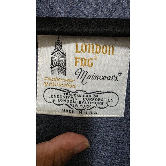 Vintage London Fog Main coats Blue Women Long Coat Size 14 - Picture 6 of 8
